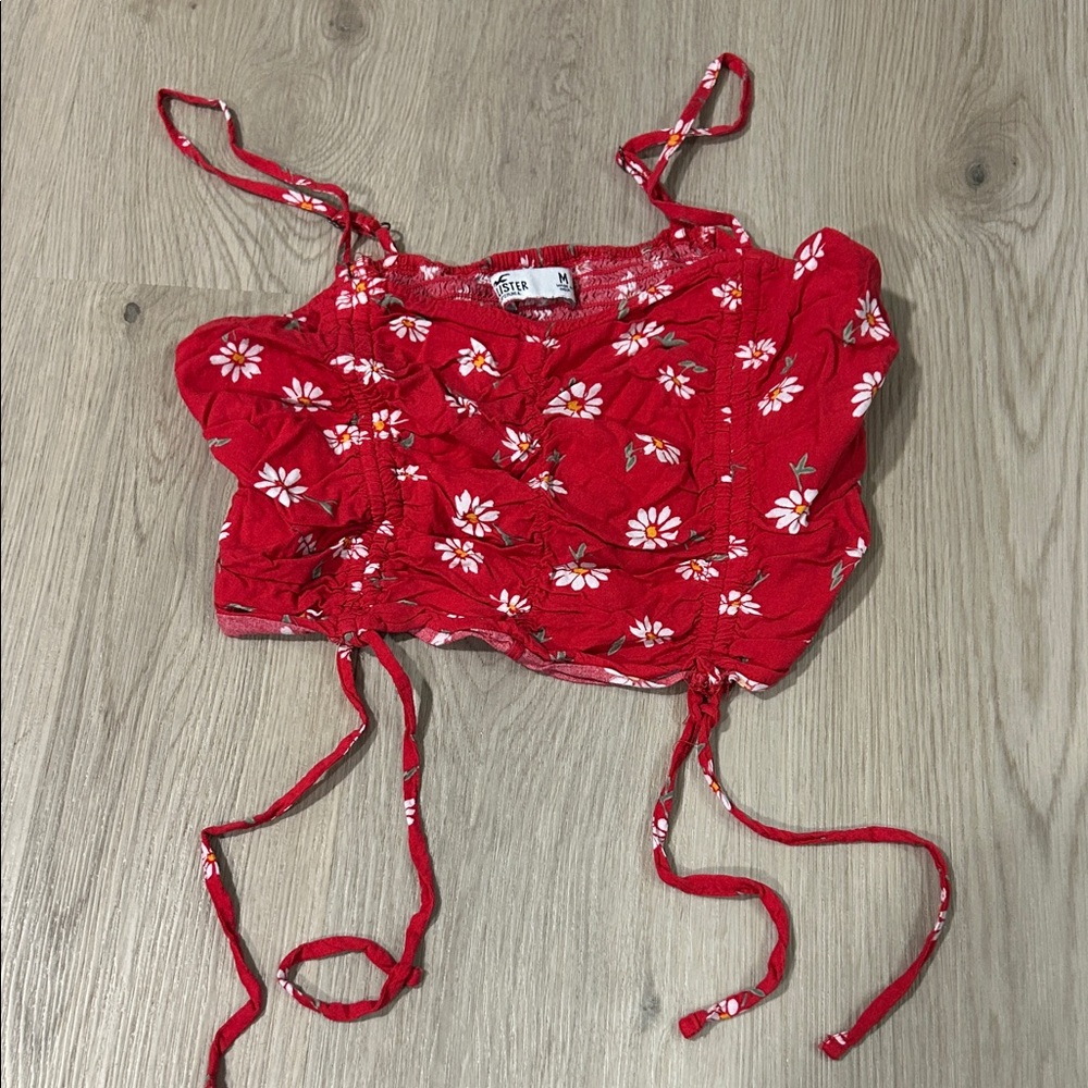 Hollister Red Floral Tank Top